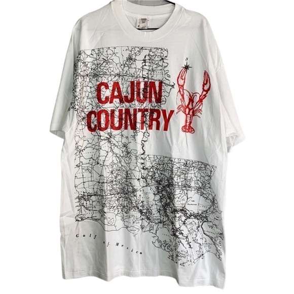Vintage cajun country map tee - Picture 1 of 7
